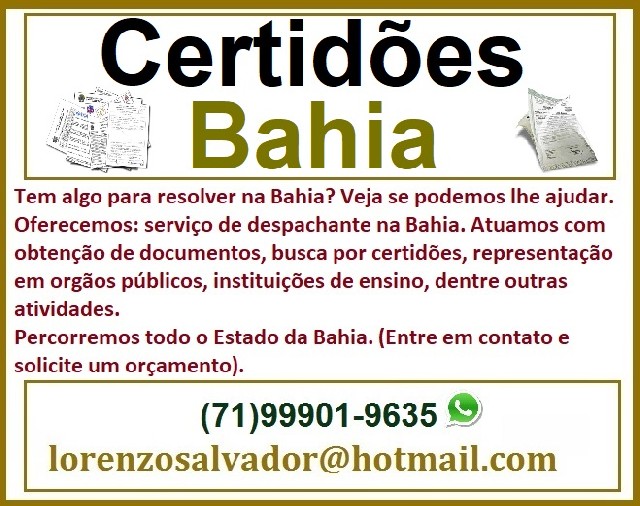 Despachante de cartório na bahia